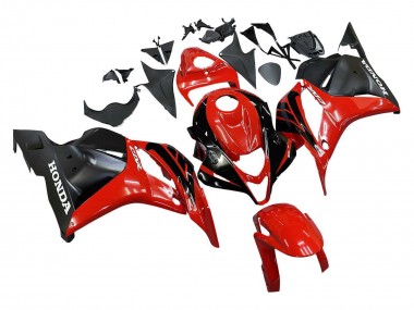 Affordable 2009-2012 Honda CBR600RR Motorcycle Fairings - Red Glossy Black Matte Black Stripe Australia