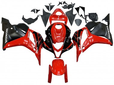 Affordable 2009-2012 Honda CBR600RR Motorcycle Fairings - Red Glossy Black Matte Black Stripe Australia