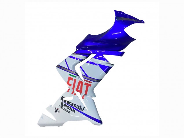 2004-2005 Kawasaki ZX10R Motorcycle Fairings - Glossy Blue White Fiat Motul Australia