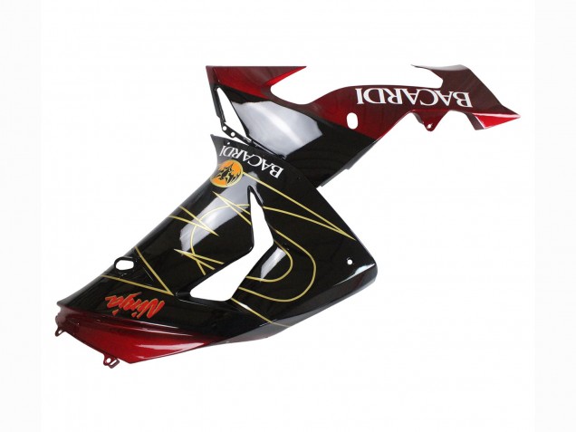 2006-2007 Kawasaki ZX10R Motorcycle Fairings - Black Red Gold BACARDI Australia