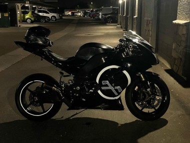 Affordable 2006-2007 Kawasaki ZX10R Motorcycle Fairings - Glossy Black White Circle Australia