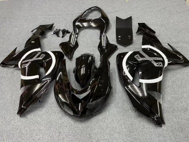 Affordable 2006-2007 Kawasaki ZX10R Motorcycle Fairings - Glossy Black White Circle Australia