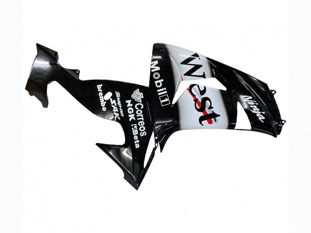 2006-2007 Kawasaki ZX10R Motorcycle Fairings - Glossy Black White West Australia