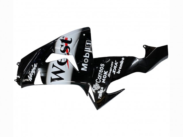 2006-2007 Kawasaki ZX10R Motorcycle Fairings - Glossy Black White West Australia