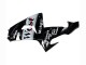 2006-2007 Kawasaki ZX10R Motorcycle Fairings - Glossy Black White West Australia