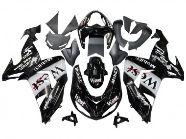 Affordable 2006-2007 Kawasaki ZX10R Motorcycle Fairings - Glossy Black White West Australia