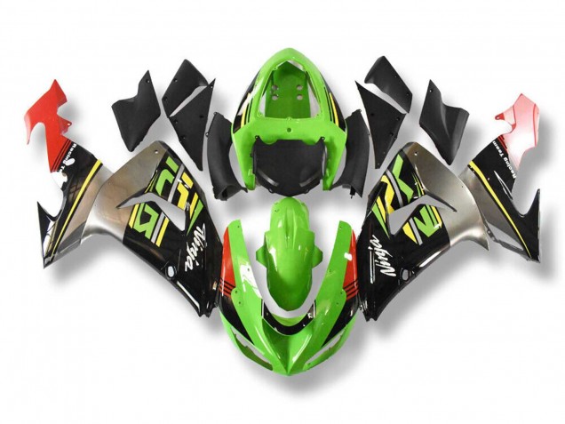 2006-2007 Kawasaki ZX10R Motorcycle Fairings - Green Grey Red Black Yellow Australia