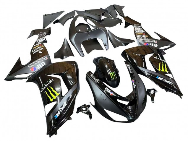 2006-2007 Kawasaki ZX10R Motorcycle Fairings - Grey Yellow Glossy Black Monster Elf Australia