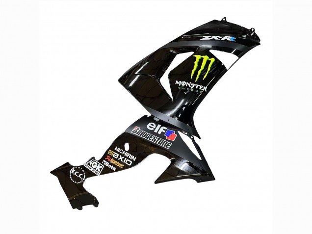 2006-2007 Kawasaki ZX10R Motorcycle Fairings - Grey Yellow Glossy Black Monster Elf Australia