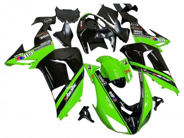 Affordable 2006-2007 Kawasaki ZX10R Motorcycle Fairings - Green Black Elf Touch4 3M Australia