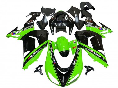 Affordable 2006-2007 Kawasaki ZX10R Motorcycle Fairings - Green Black Elf Touch4 3M Australia