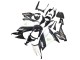 2008-2010 Kawasaki ZX10R Motorcycle Fairings - Glossy Black White Green Monster Elf Australia