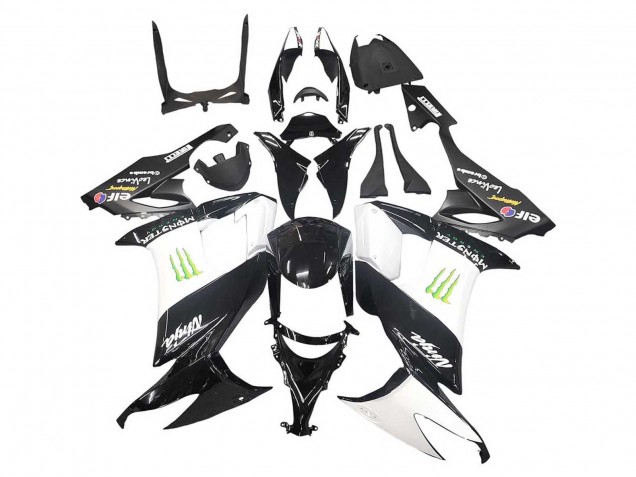 2008-2010 Kawasaki ZX10R Motorcycle Fairings - Glossy Black White Green Monster Elf Australia