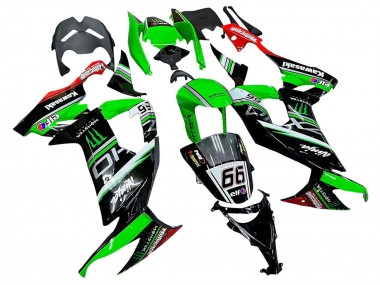 Affordable 2008-2010 Kawasaki ZX10R Motorcycle Fairings - Green White Red Black Monster Elf 66 Australia