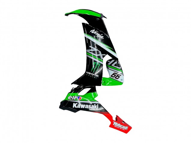 2008-2010 Kawasaki ZX10R Motorcycle Fairings - Green White Red Black Monster Elf 66 Australia