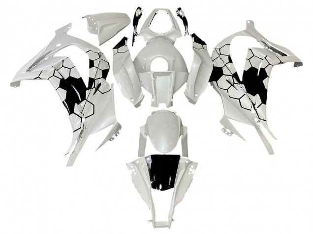 2008-2010 Kawasaki ZX10R Motorcycle Fairings - White Black Australia