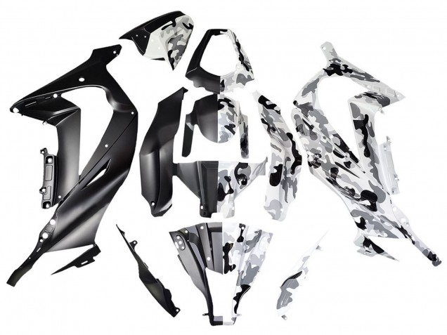 2008-2010 Kawasaki ZX10R Motorcycle Fairings - White Black Split Australia