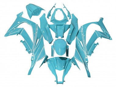 Affordable 2008-2010 Kawasaki ZX10R Motorcycle Fairings - Light Blue White Lines Australia