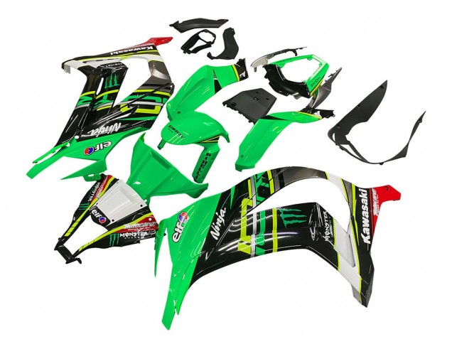 2011-2015 Kawasaki ZX10R Motorcycle Fairings - Green Yellow Black White Elf Monster Australia