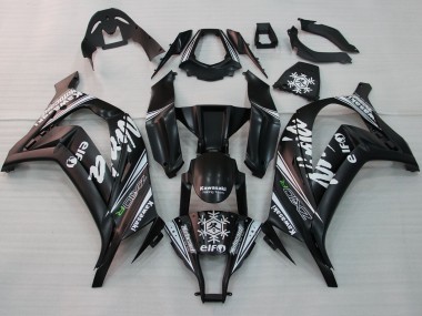 Affordable 2011-2015 Kawasaki ZX10R Motorcycle Fairings - Glossy Black White Elf Snow Decal Australia
