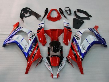 Affordable 2011-2015 Kawasaki ZX10R Motorcycle Fairings - White Blue Red Black SBK Maxxis Australia