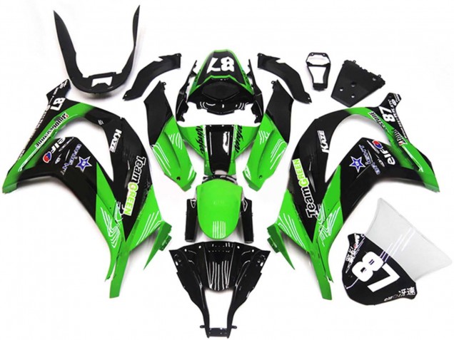 2011-2015 Kawasaki ZX10R Motorcycle Fairings - Green Glossy Black Blue Star Team Green 87 Australia