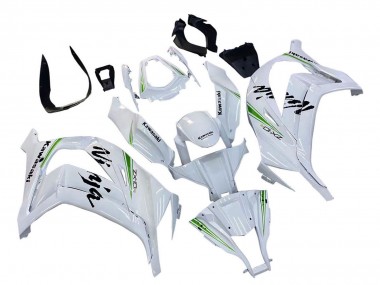 Affordable 2011-2015 Kawasaki ZX10R Motorcycle Fairings - White Green Stripe Black Ninja Australia