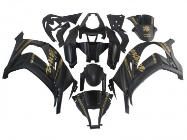 Affordable 2011-2015 Kawasaki ZX10R Motorcycle Fairings - Matte Black Gold Snow Elf Australia