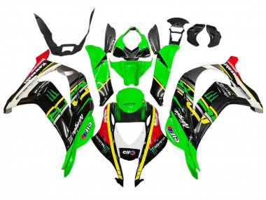 Affordable 2016-2020 Kawasaki ZX10R Motorcycle Fairings - Green Yellow Red Black Elf Monster Australia