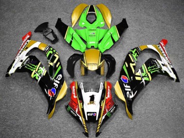 Affordable 2016-2020 Kawasaki ZX10R Motorcycle Fairings - Green Gold White Red Black Elf Monster Australia