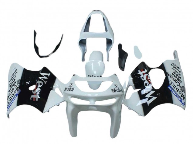 1998-1999 Kawasaki ZX6R Motorcycle Fairings - White Black West Mobil Australia