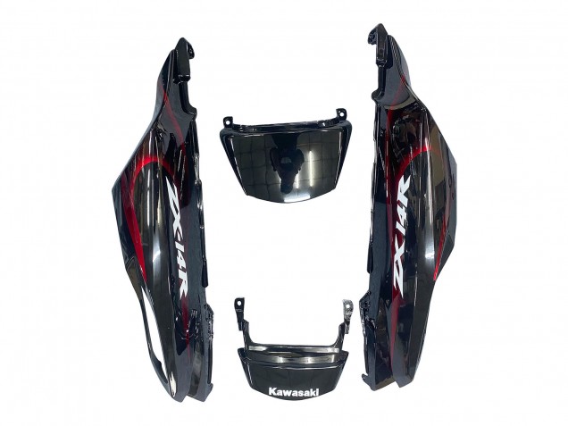 2006-2011 Kawasaki ZX14R ZZR1400 Motorcycle Fairing Kits - Glossy Black Red Flame Australia