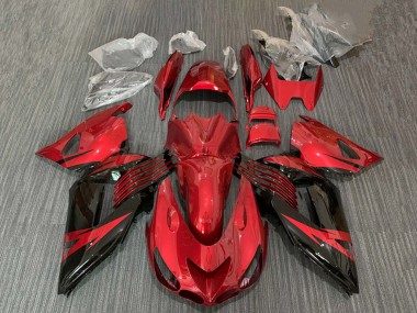 Affordable 2006-2011 Kawasaki ZX14R ZZR1400 Motorcycle Fairing - Red Glossy Black Australia