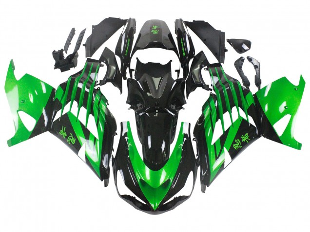 2012-2024 Kawasaki ZX14R ZZR1400 Motorcycle Fairing Kits - Green Glossy Black Australia