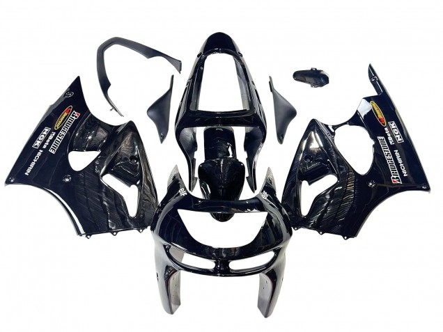 1998-1999 Kawasaki ZX6R Motorcycle Fairings - Glossy Black Yellow Elf Bridgestone Australia