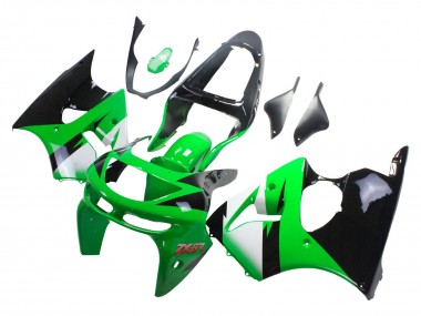 Affordable 1998-1999 Kawasaki ZX6R Motorcycle Fairings - Green White Glossy Black Australia