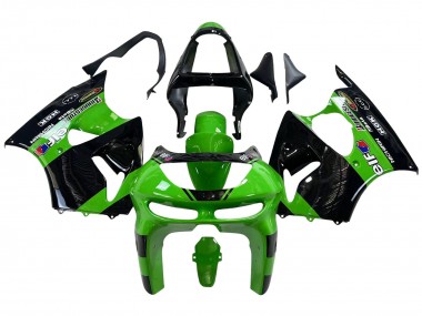 Affordable 1998-1999 Kawasaki ZX6R Motorcycle Fairings - Green Glossy Black Elf Bridgestone Australia