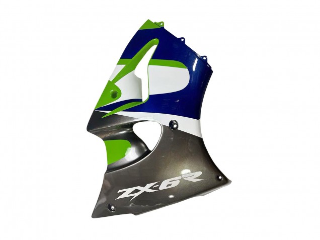 1998-1999 Kawasaki ZX6R Motorcycle Fairings - Green White Blue Silver Glossy Black Australia