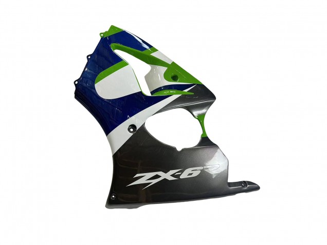 1998-1999 Kawasaki ZX6R Motorcycle Fairings - Green White Blue Silver Glossy Black Australia
