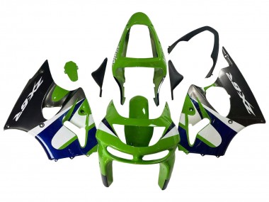Affordable 1998-1999 Kawasaki ZX6R Motorcycle Fairings - Green White Blue Silver Glossy Black Australia