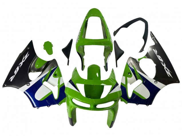 1998-1999 Kawasaki ZX6R Motorcycle Fairings - Green White Blue Silver Glossy Black Australia