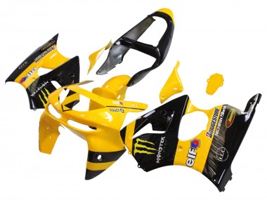Affordable 1998-1999 Kawasaki ZX6R Motorcycle Fairings - Yellow Black Monster Elf Bridgestone Australia