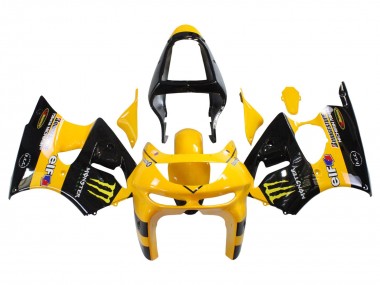 Affordable 1998-1999 Kawasaki ZX6R Motorcycle Fairings - Yellow Black Monster Elf Bridgestone Australia
