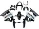 2000-2002 Kawasaki ZX6R Motorcycle Fairings - Glossy Black White West Michelin Australia