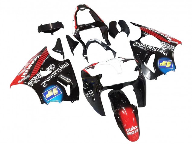 2000-2002 Kawasaki ZX6R Motorcycle Fairings - Glossy Black Red Blue Red PlayStation 2 Australia