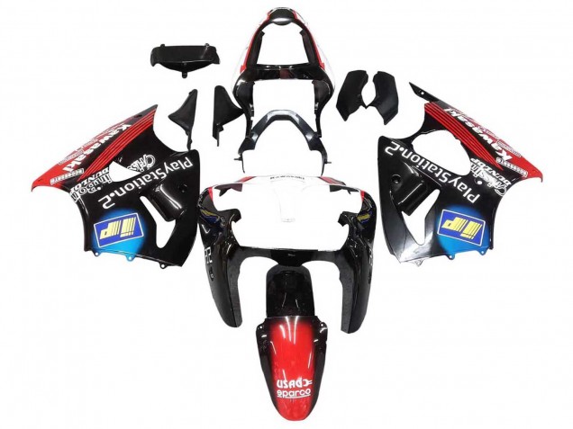 2000-2002 Kawasaki ZX6R Motorcycle Fairings - Glossy Black Red Blue Red PlayStation 2 Australia