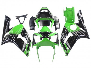 Affordable 2003-2004 Kawasaki ZX6R Motorcycle Fairings - Green White Black Australia