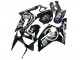 2003-2004 Kawasaki ZX6R Motorcycle Fairings - Glossy Black White Motul Lucky Strike Australia