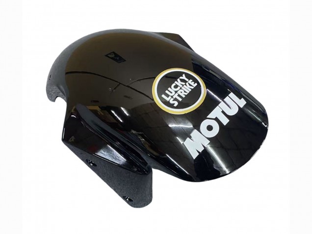 2003-2004 Kawasaki ZX6R Motorcycle Fairings - Glossy Black White Motul Lucky Strike Australia