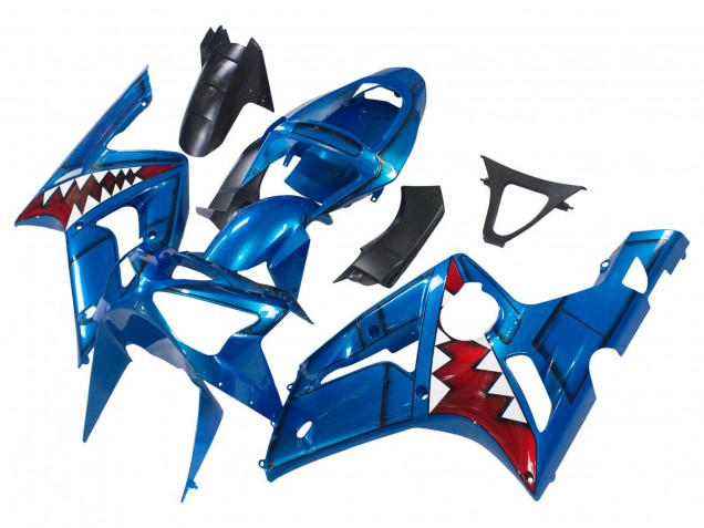 2003-2004 Kawasaki ZX6R Motorcycle Fairings - Blue White Red Shark Australia